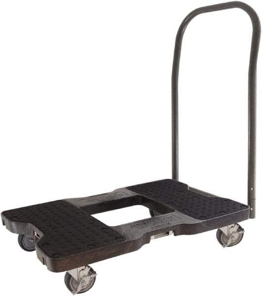 Snap-Loc - 1,500 Lb Capacity Steel Convertible Hand Truck - Polyethylene/Polypropylene Plastic Deck, 20-1/2" OAW, 32" Platform Length x 7" Platform Height, Polyurethane Casters - USA Tool & Supply