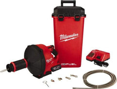 Milwaukee Tool - 18V Battery Battery Drain Cleaning Machine - For 3" Pipe, 35' Cable - USA Tool & Supply