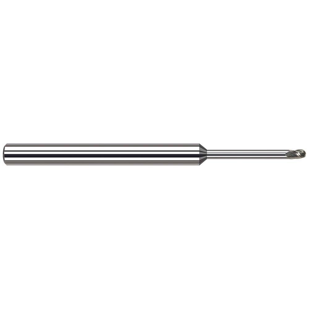Harvey Tool - Ball End Mills; Mill Diameter (Inch): 1/16 ; Mill Diameter (Decimal Inch): 0.0620 ; Number of Flutes: 3 ; Length of Cut (Inch): 3/32 ; Length of Cut (Decimal Inch): 0.0930 ; Material: Solid Carbide - Exact Industrial Supply