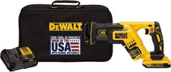 DeWALT - 20V, 0 to 2,900 SPM, Cordless Reciprocating Saw - 1-1/8" Stroke Length, 14-1/2" Saw Length, 1 Lithium-Ion Battery Included - USA Tool & Supply