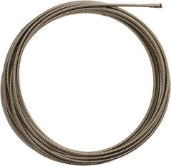 Milwaukee Tool - 3/8" x 50' Drain Cleaning Machine Cable - Inner Core, 1-1/4" to 2-1/2" Pipe, Use with Milwaukee Drain Cleaning Tools - USA Tool & Supply