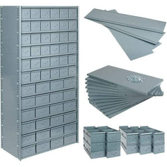 Value Collection - 35.8" Wide, 1 High, Open Shelving Accessory/Component - 21 Gauge Steel, Powder Coat Finish, Use with Bins/Totes - USA Tool & Supply