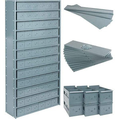 Value Collection - 35.8" Wide, 1 High, Open Shelving Accessory/Component - 21 Gauge Steel, Powder Coat Finish, Use with Bins/Totes - USA Tool & Supply