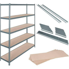 Value Collection - 24" Wide, 18 High, Open Shelving Accessory/Component - 16 Gauge Steel, Powder Coat Finish, Use with Boltless Storage Rack - USA Tool & Supply