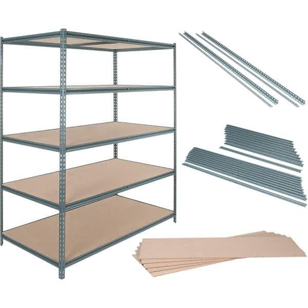 Value Collection - 72" Wide, 36 High, Open Shelving Accessory/Component - Particle Board, Use with Boltless Storage Rack - USA Tool & Supply