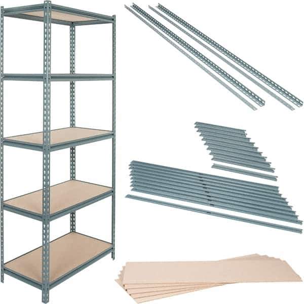 Value Collection - 72" Wide, 36 High, Open Shelving Accessory/Component - Particle Board, Use with Boltless Storage Rack - USA Tool & Supply