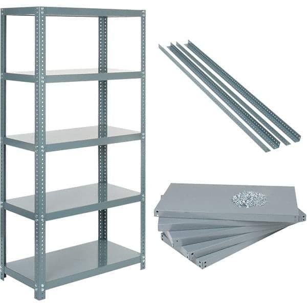 Value Collection - 36" Wide, 1-15/16 High, Open Shelving Accessory/Component - 14 Gauge Steel, Powder Coat Finish, Use with High Capacity Storage Racks - USA Tool & Supply