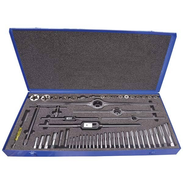 Greenfield Threading - Tap & Die Sets Minimum Tap Thread Size (Inch): #4-40 Maximum Tap Thread Size (Inch): 5/16-18 - USA Tool & Supply