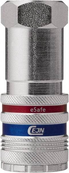 CEJN - 1/2 Female NPT Industrial Pneumatic Hose Safety Coupler - Steel/Brass, 1/2" Body Diam - USA Tool & Supply
