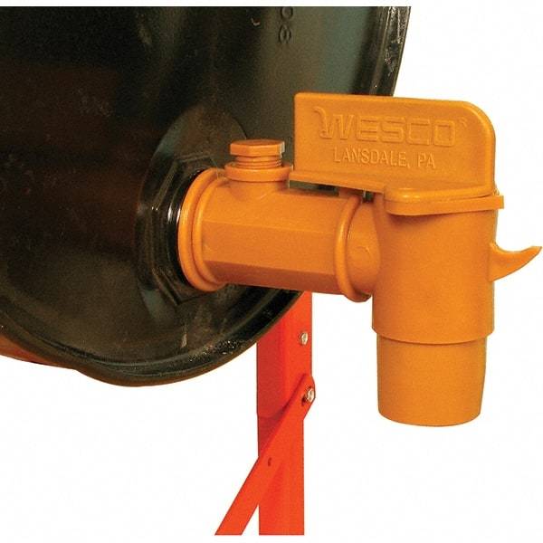 Wesco Industrial Products - 2" NPT Plastic Rigid Drum Faucet - FM Approved, No Arrester, Manual Closing, 8" Long Extension - USA Tool & Supply