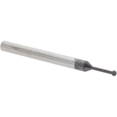 Accupro - 1/16" Diam, 0.053" LOC, 2 Flute Solid Carbide Ball End Mill - nACo Finish, Single End, 1-1/2" OAL, 1/8" Shank Diam, Undercutting - USA Tool & Supply