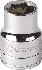 GearWrench - 3/16", 1/4" Drive, Standard Hand Socket - 6 Points, Alloy Steel, Full Polish Finish - USA Tool & Supply