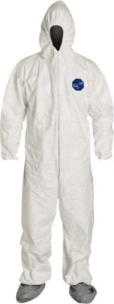 Dupont - Size 4XL Film Laminate General Purpose Coveralls - Zipper Closure - USA Tool & Supply