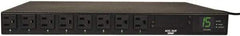 Tripp-Lite - 8 Outlets, 120 VAC15 Amps, 12' Cord, Power Outlet Strip - Rack Mount, 5-15R NEMA Configuration, 19" Strip - USA Tool & Supply
