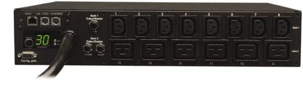 Tripp-Lite - 14 Outlets, 208/240 Volts, 30 Amps, 10' Cord, Power Outlet Strip - Rack Mount, 5-15/20R NEMA Configuration, 19" Strip - USA Tool & Supply