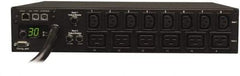 Tripp-Lite - 14 Outlets, 208/240 Volts, 30 Amps, 10' Cord, Power Outlet Strip - Rack Mount, 5-15/20R NEMA Configuration, 19" Strip - USA Tool & Supply
