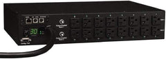 Tripp-Lite - 16 Outlets, 120 VAC30 Amps, 12' Cord, Power Outlet Strip - Rack Mount, 5-15/20R NEMA Configuration, 19" Strip - USA Tool & Supply