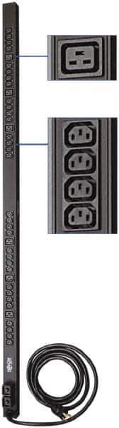 Tripp-Lite - 38 Outlets, 200/240 Volts, 30 Amps, 10' Cord, Power Outlet Strip - Rack Mount, 5-15/20R NEMA Configuration, 19" Strip - USA Tool & Supply