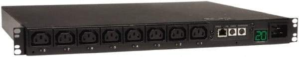 Tripp-Lite - 8 Outlets, 200/240 Volts, 20 Amps, 12' Cord, Power Outlet Strip - Rack Mount, 5-15/20R NEMA Configuration, 19" Strip - USA Tool & Supply