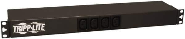 Tripp-Lite - 14 Outlets, 100/240 Volts, 20 Amps, 12' Cord, Power Outlet Strip - Rack Mount, C13/C19 NEMA Configuration, 19" Strip - USA Tool & Supply