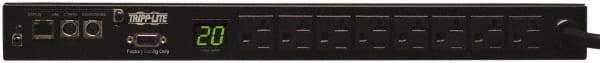 Tripp-Lite - 8 Outlets, 120 VAC20 Amps, 10' Cord, Power Outlet Strip - Rack Mount, 5-15/20R NEMA Configuration, 19" Strip - USA Tool & Supply