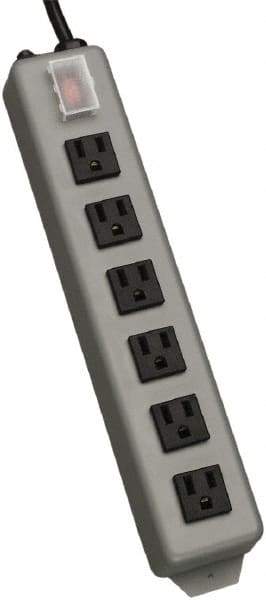 Tripp-Lite - 6 Outlets, 120 VAC15 Amps, 15' Cord, Power Outlet Strip - Keyhole, Tab Mount, 5-15 NEMA Configuration, 13-3/4" Strip - USA Tool & Supply