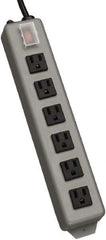 Tripp-Lite - 6 Outlets, 120 VAC15 Amps, 15' Cord, Power Outlet Strip - Keyhole, Tab Mount, 5-15 NEMA Configuration, 13-3/4" Strip - USA Tool & Supply