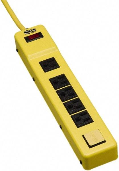 Tripp-Lite - 6 Outlets, 120 VAC15 Amps, 6' Cord, Power Outlet Strip - Keyhole, Tab Mount, 5-15 NEMA Configuration, 12.23" Strip - USA Tool & Supply