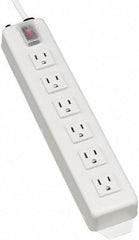 Tripp-Lite - 6 Outlets, 120 VAC15 Amps, 6' Cord, Power Outlet Strip - Keyhole, Tab Mount, 5-15 NEMA Configuration, 13-3/4" Strip - USA Tool & Supply