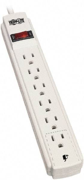 Tripp-Lite - 6 Outlets, 120 VAC15 Amps, 15' Cord, Power Outlet Strip - Keyhole, Tab Mount, 5-15 NEMA Configuration, 10.8" Strip - USA Tool & Supply