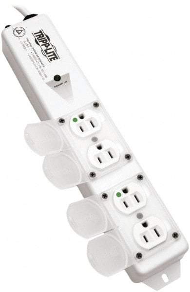 Tripp-Lite - 4 Outlets, 120 VAC15 Amps, 15' Cord, Power Outlet Strip - Keyhole, Tab Mount, 5-15 NEMA Configuration, 13-3/4" Strip - USA Tool & Supply