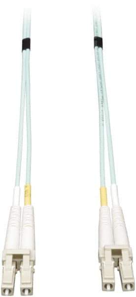 Tripp-Lite - 65' Long, LC/LC Head, Multimode Fiber Optic Cable - Aqua, Use with LAN - USA Tool & Supply