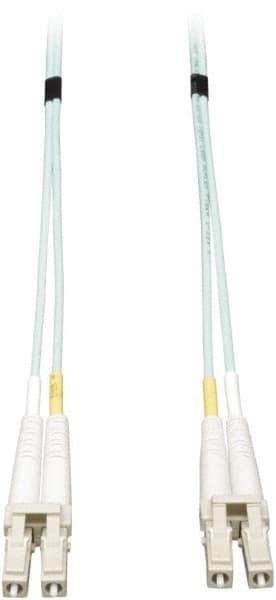 Tripp-Lite - 82' Long, LC/LC Head, Multimode Fiber Optic Cable - Aqua, Use with LAN - USA Tool & Supply