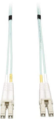 Tripp-Lite - 82' Long, LC/LC Head, Multimode Fiber Optic Cable - Aqua, Use with LAN - USA Tool & Supply