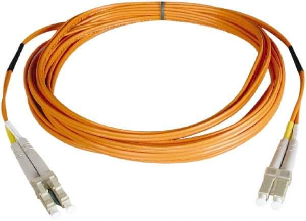 Tripp-Lite - 50' Long, LC/LC Head, Multimode Fiber Optic Cable - Aqua, Use with LAN - USA Tool & Supply