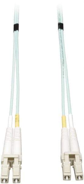 Tripp-Lite - 50' Long, LC/LC Head, Multimode Fiber Optic Cable - Aqua, Use with LAN - USA Tool & Supply