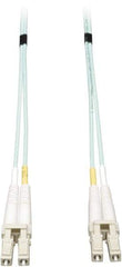 Tripp-Lite - 50' Long, LC/LC Head, Multimode Fiber Optic Cable - Aqua, Use with LAN - USA Tool & Supply