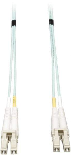 Tripp-Lite - 33' Long, LC/LC Head, Multimode Fiber Optic Cable - Aqua, Use with LAN - USA Tool & Supply