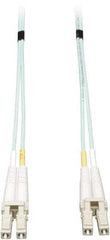 Tripp-Lite - 33' Long, LC/LC Head, Multimode Fiber Optic Cable - Aqua, Use with LAN - USA Tool & Supply