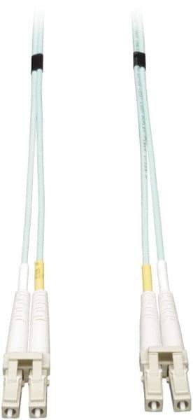 Tripp-Lite - 26' Long, LC/LC Head, Multimode Fiber Optic Cable - Aqua, Use with LAN - USA Tool & Supply