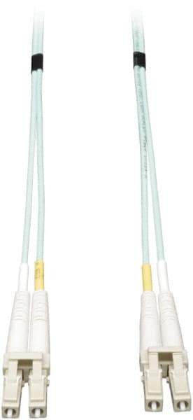 Tripp-Lite - 20' Long, LC/LC Head, Multimode Fiber Optic Cable - Aqua, Use with LAN - USA Tool & Supply