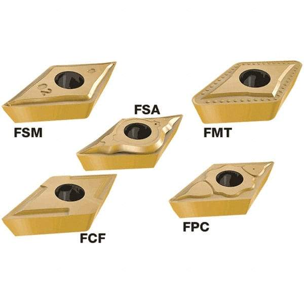 Iscar - DCMT3-2 FPC Grade IC520N Carbide Turning Insert - TiCN/TiN Finish, 55° Diamond, 9.52mm Inscr Circle, 3.97mm Thick, 0.8mm Corner Radius - USA Tool & Supply