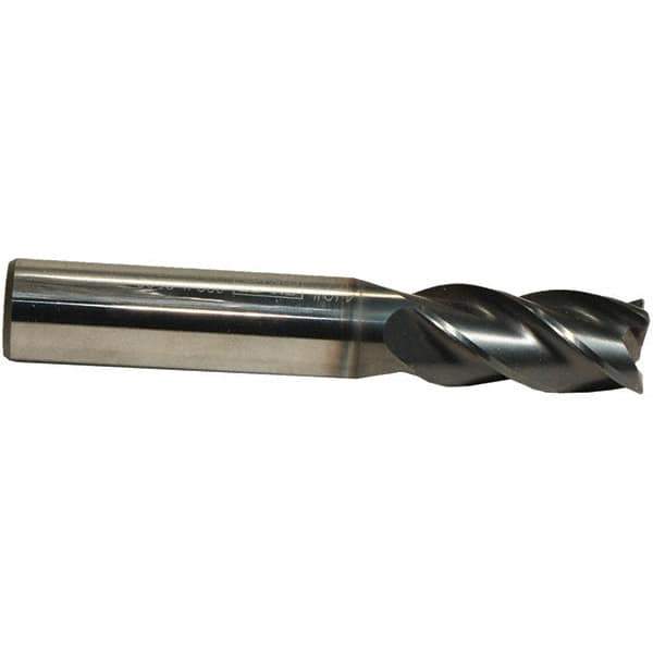 Emuge - 7/16" Diam, 1" LOC, 4 Flute Solid Carbide Roughing & Finishing End Mill - CrN Finish, 2-3/4" OAL, 7/16" Shank Diam, Cylindrical Shank, 38° Helix, Centercutting, Regular Length - USA Tool & Supply