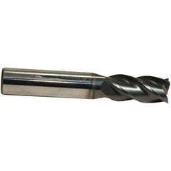 Emuge - 7/16" Diam, 1" LOC, 4 Flute Solid Carbide Roughing & Finishing End Mill - CrN Finish, 2-3/4" OAL, 7/16" Shank Diam, Cylindrical Shank, 38° Helix, Centercutting, Regular Length - USA Tool & Supply