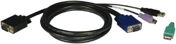 Tripp-Lite - 10' Long, HD15, PS/2, USB A/PS/2 Computer Cable - Black, Male x Male - USA Tool & Supply