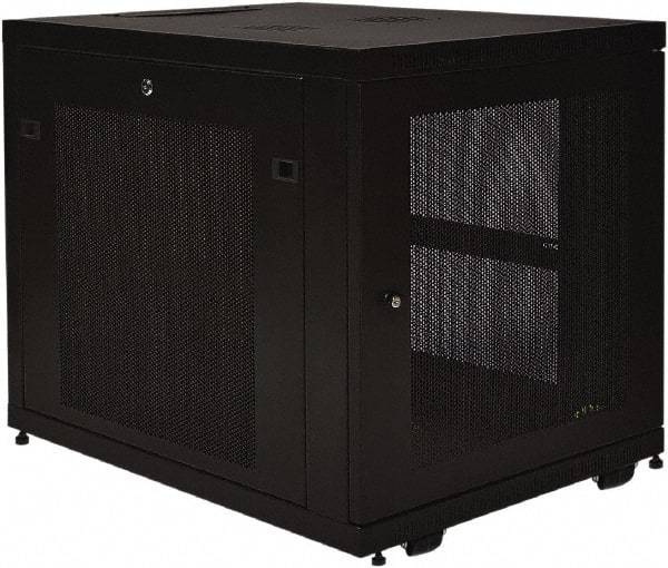 Tripp-Lite - 23.6" Overall Width x 12" Rack Height x 33-1/2" Overall Depth Data Cable Enclosure - 3,000 Lb Capacity, Black - USA Tool & Supply