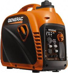 Generac Power - 7 hr Half Load Time, 1 kW, Pull Start, Gasoline Portable Power Generator - 1.2 Gal Tank, 19.7" Long x 11.4" Wide x 17.9" Deep, 80 cc Engine - USA Tool & Supply