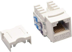 Tripp-Lite - Punch Down Keystone Jack - RJ45 Connector, White, Use with Cat5e Cable - USA Tool & Supply