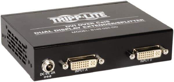 Tripp-Lite - Extender Splitter - RJ45 Connector, Black, Use with Cabling and Video Applications - USA Tool & Supply