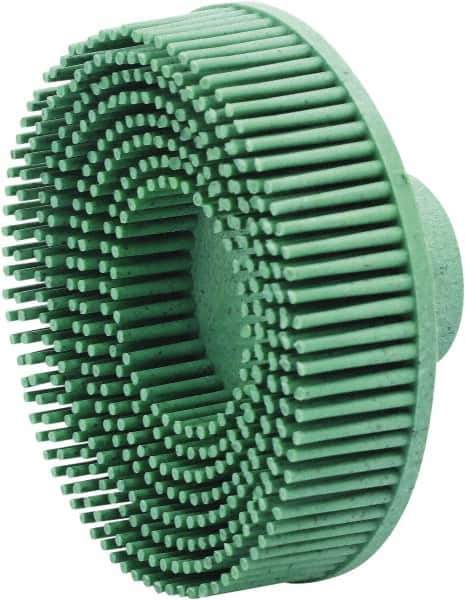 Value Collection - 3" 50 Grit Ceramic Straight Disc Brush - Threaded Hole Connector, 5/8" Trim Length, 1/4-20 Threaded Arbor Hole - USA Tool & Supply